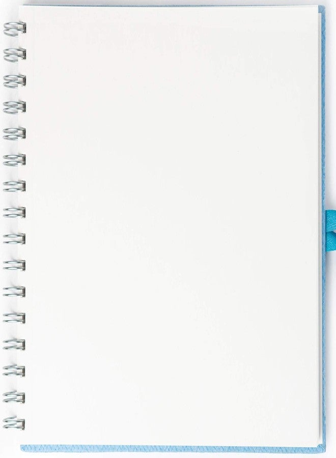 كوما دفتر رسم COMMA Abaca - مُجلّد بسلك حلزوني مع إغلاق بشريط - مقاس A4 (متوسط) - 50 ورقة - ورق 160 جرام/م² مقاوم للشيخوخة، خالٍ من الأحماض، ورق أرشيفي ذو حبيبات دقيقة - ثقوب دقيقة لسهولة التمزيق - (أزرق سماوي) - Image 2